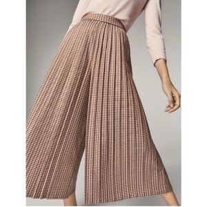 Massimo Dutti Culotte pleated houndstooth …